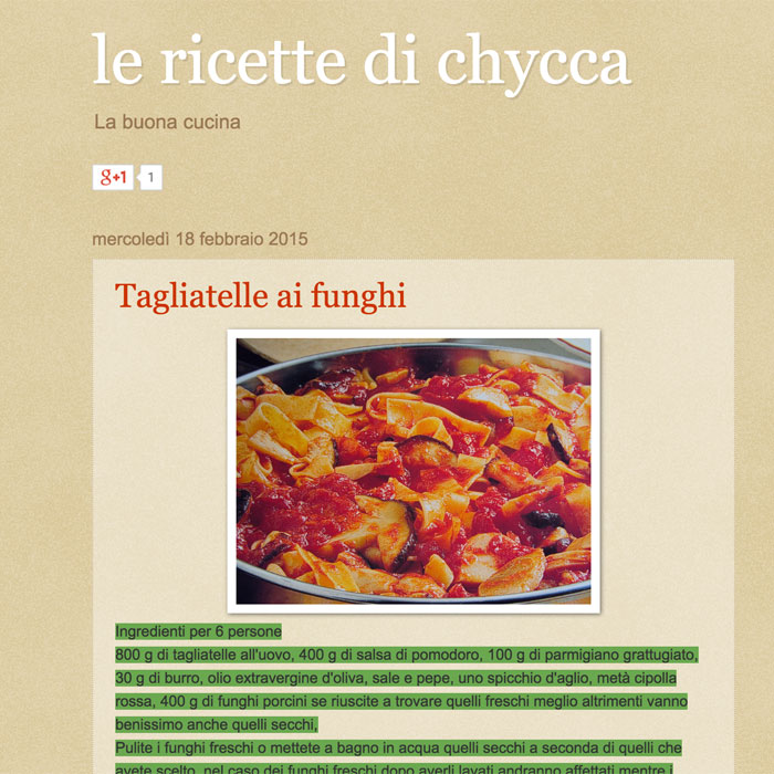 Le ricette di Chycca