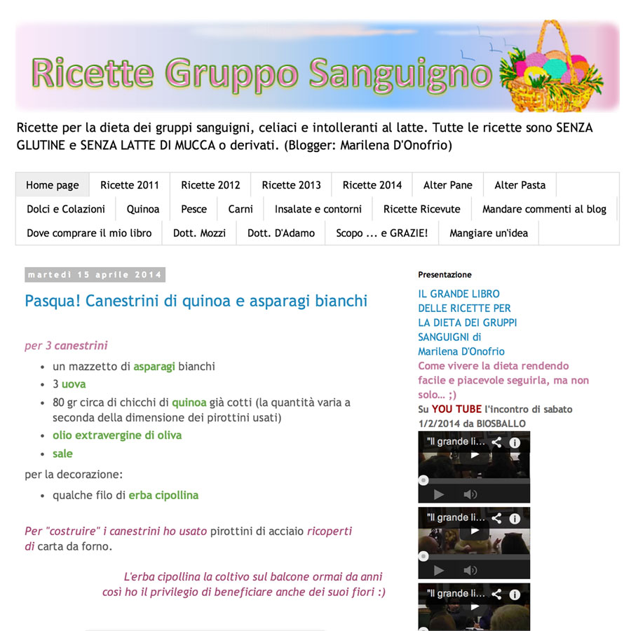 Ricette Gruppo Sanguigno