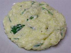 Risotto with goat cheese and arugula