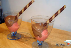 Chocolate and strawberry ice cream