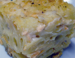 Celery cheese with salmon bèchamel