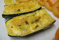 Zucchini au gratin with gorgonzola cream