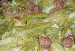 Cardi baked with beef meatballs