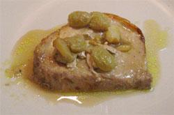 Lonza di maiale con pere e uva alla de ma