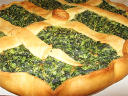 Ricotta and spinach tart with pasta bris è