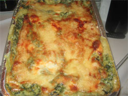 Lasagne with spinach potato and taleggio