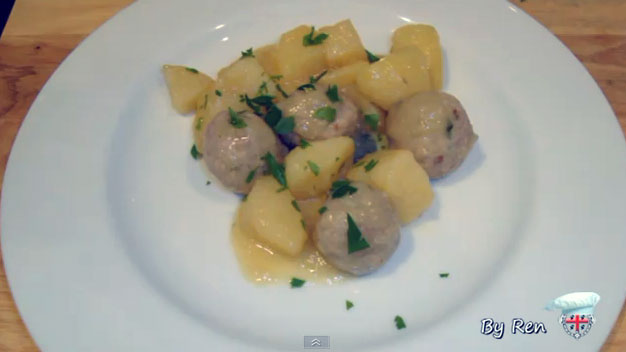 Polpette e patate in bianco Polpette e patate in bianco