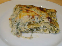 Lasagne verdi con pesto e spinaci