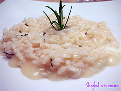Risotto con rosmarino e stracchino