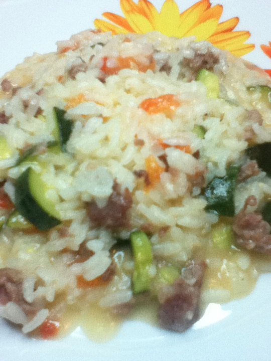 Risotto zucchine e salsiccia