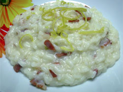Risotto del montefeltro con crudo di carpegna e caciotta di urbino