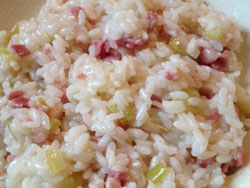 Risotto al vino prosecco con sedano finocchio e pancetta Risotto al vino prosecco con sedano finocchio e pancetta