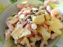 Gamberetti con sedano e grana Gamberetti con sedano e grana