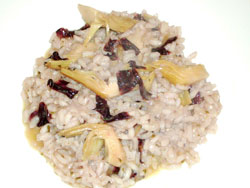 Risotto con radicchio di verona e cuori di carciofo