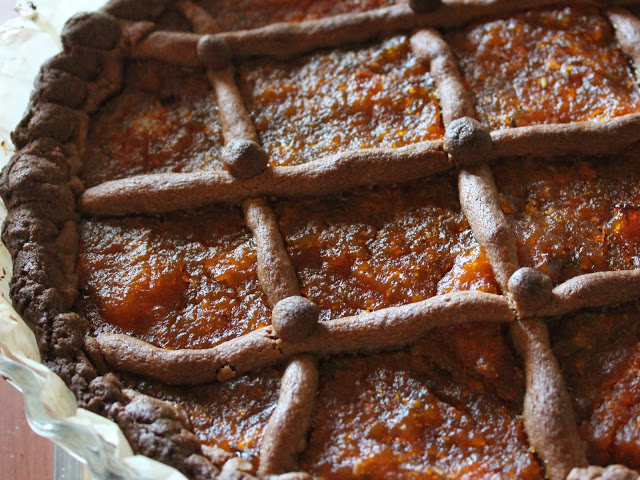 Crostata di castagne e marmellata di zucca e lavanda